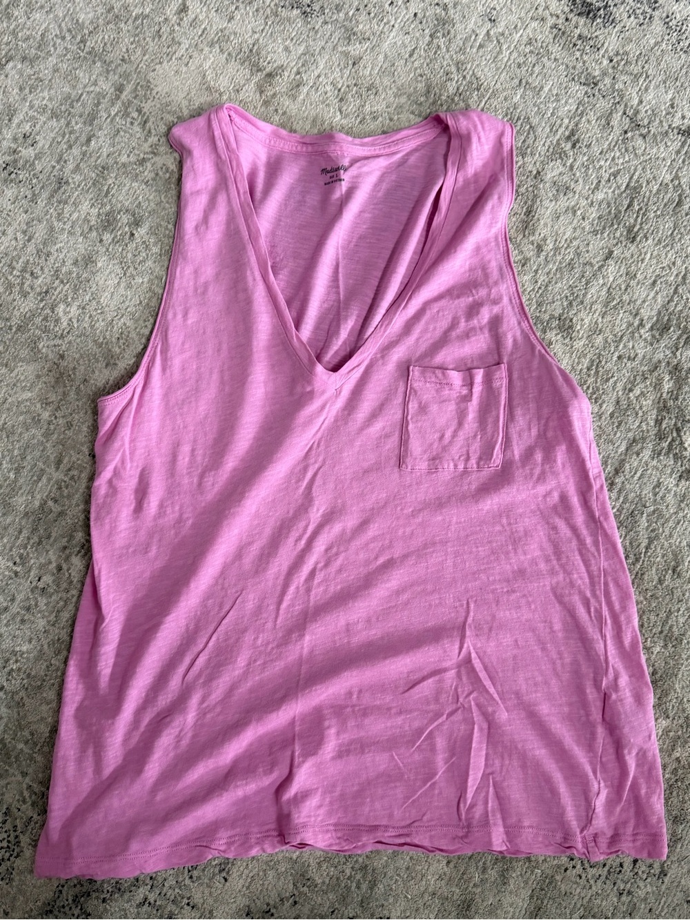 Madewell Pink V-Neck Pocket Tank